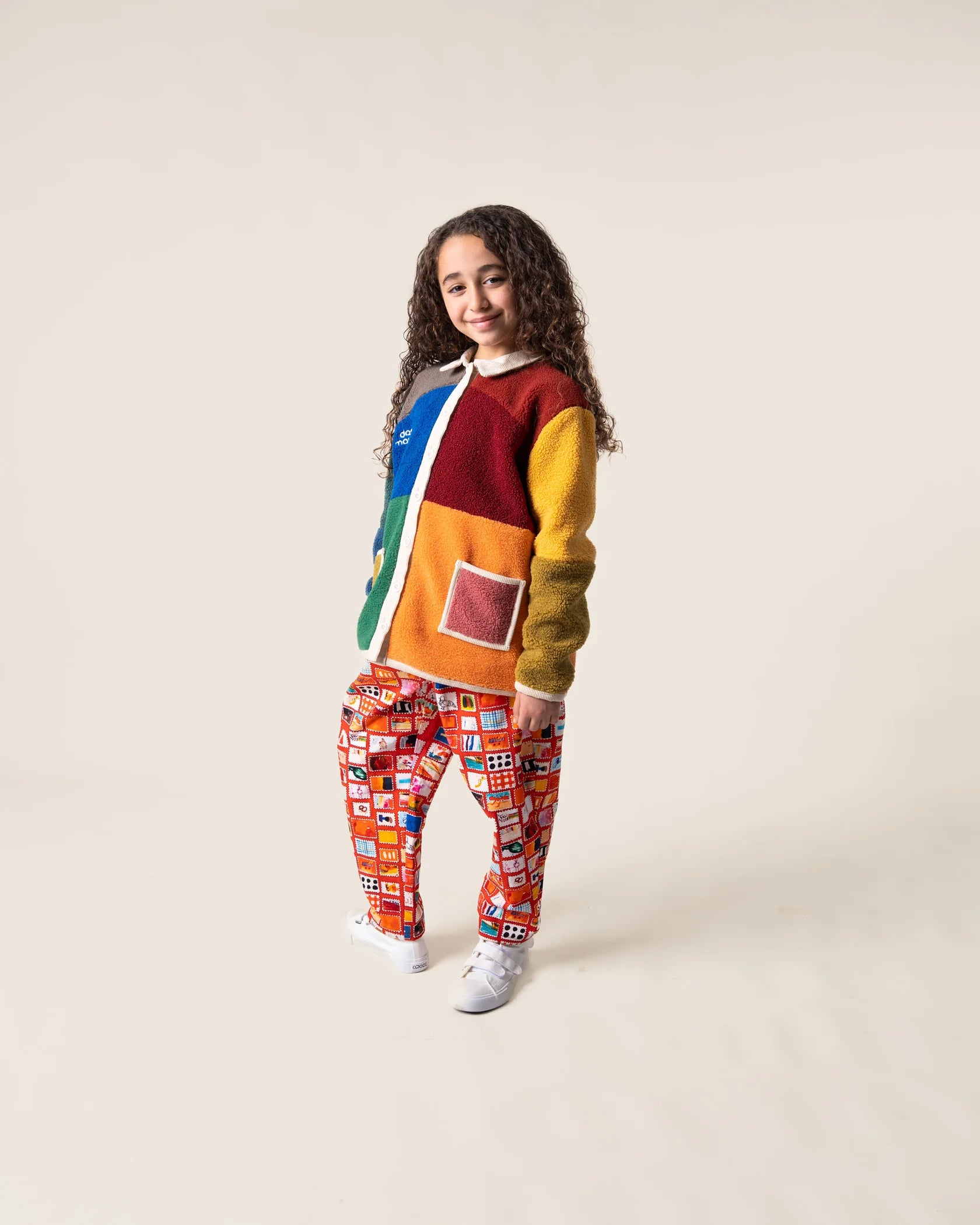 Das Ist Maurice boucle colourblock coat