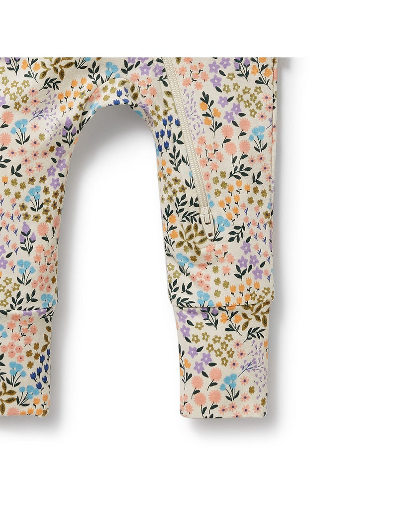 Wilson & Frenchy Tiny Bloom Organic Zipsuit with Feet