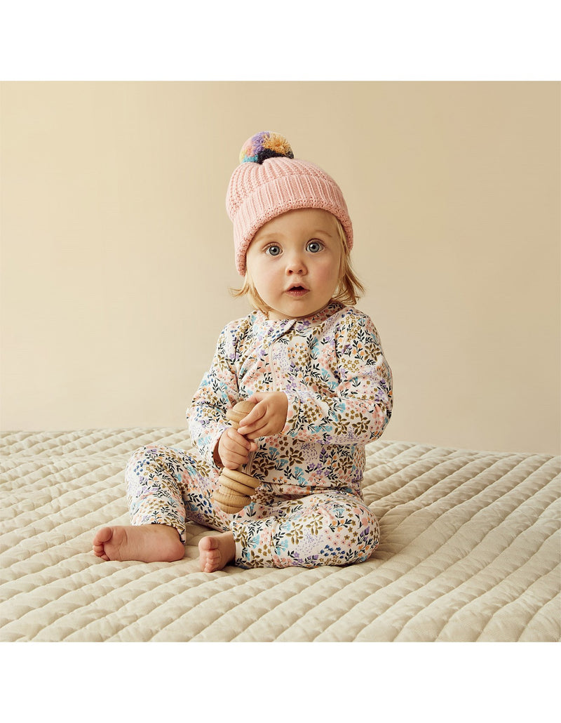 Wilson & Frenchy Tiny Bloom Organic Zipsuit with Feet