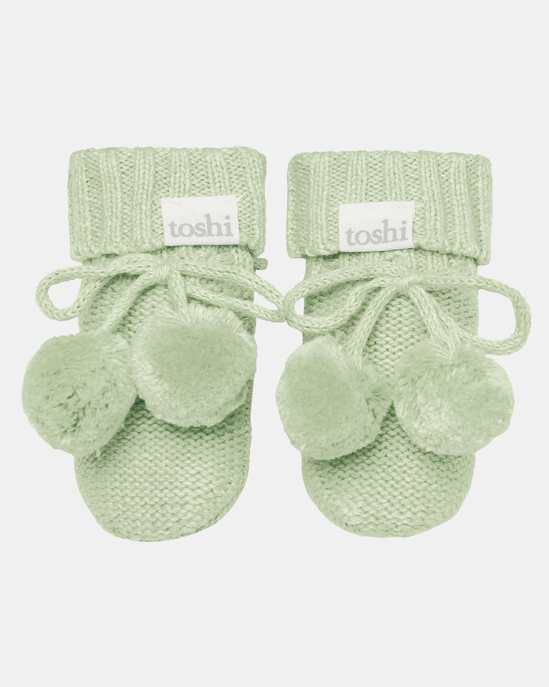 Toshi Organic Booties Marley Matcha in green
