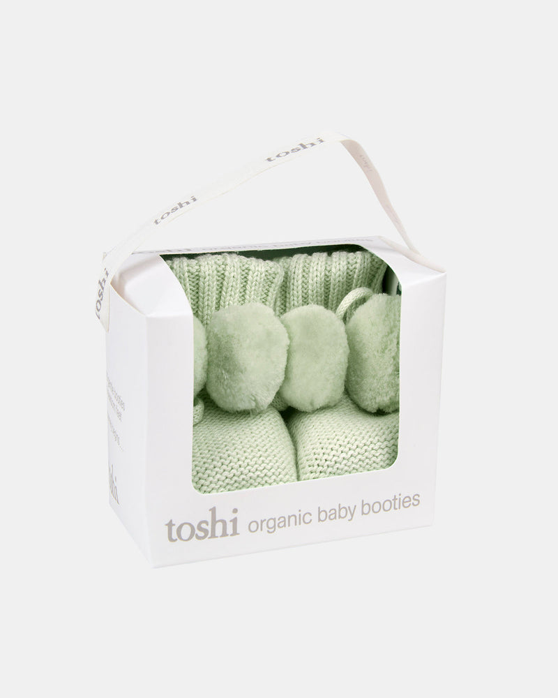 Toshi Organic Booties Marley Matcha in green