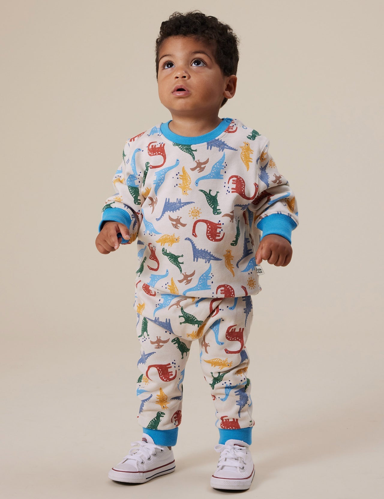 Goldie & Ace Dino-Mite Relaxed Terry Sweater in Multi