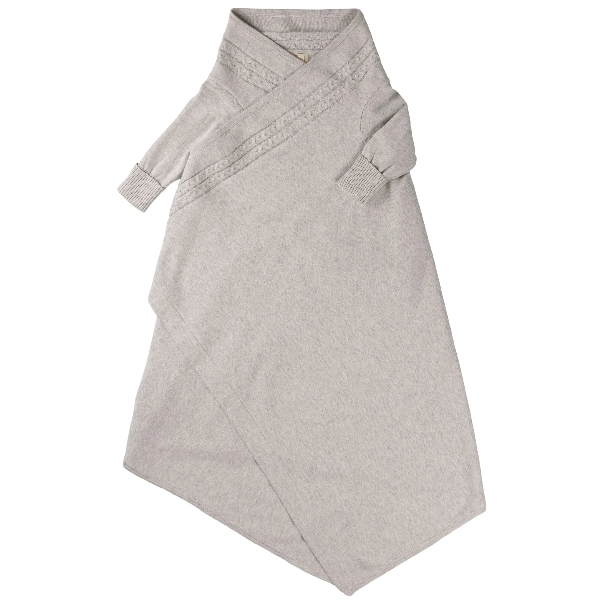 Jujo baby cable knitted shwrap in silver