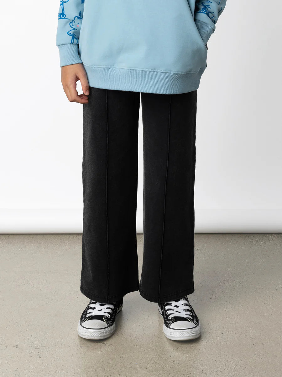 Minti blasted seam trackies in black wash