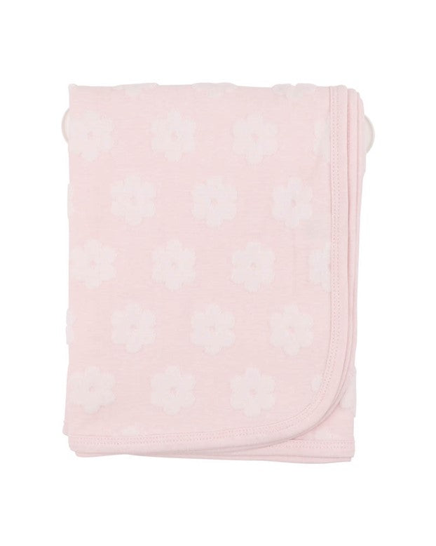 BEBE PINK FLOWER ORGANIC JACQUARD BUNNY RUG