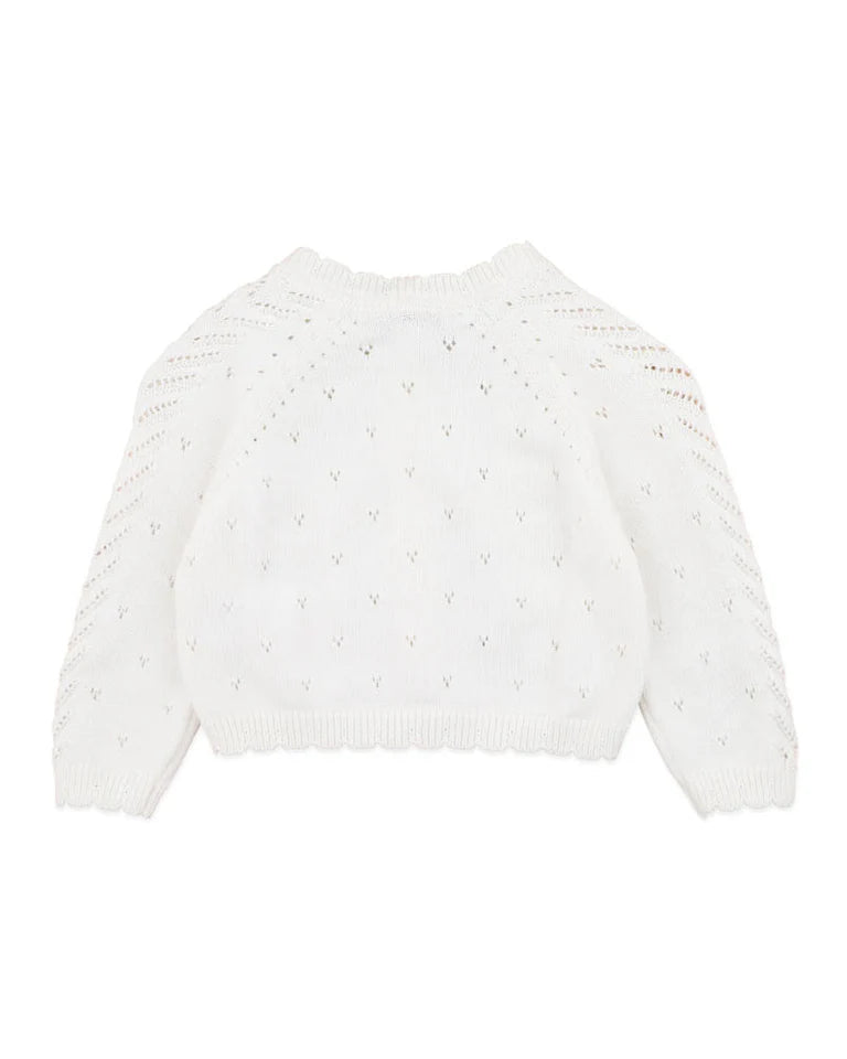 Bebe Girls Organic Cloud Pointelle Cardi 00-2 years