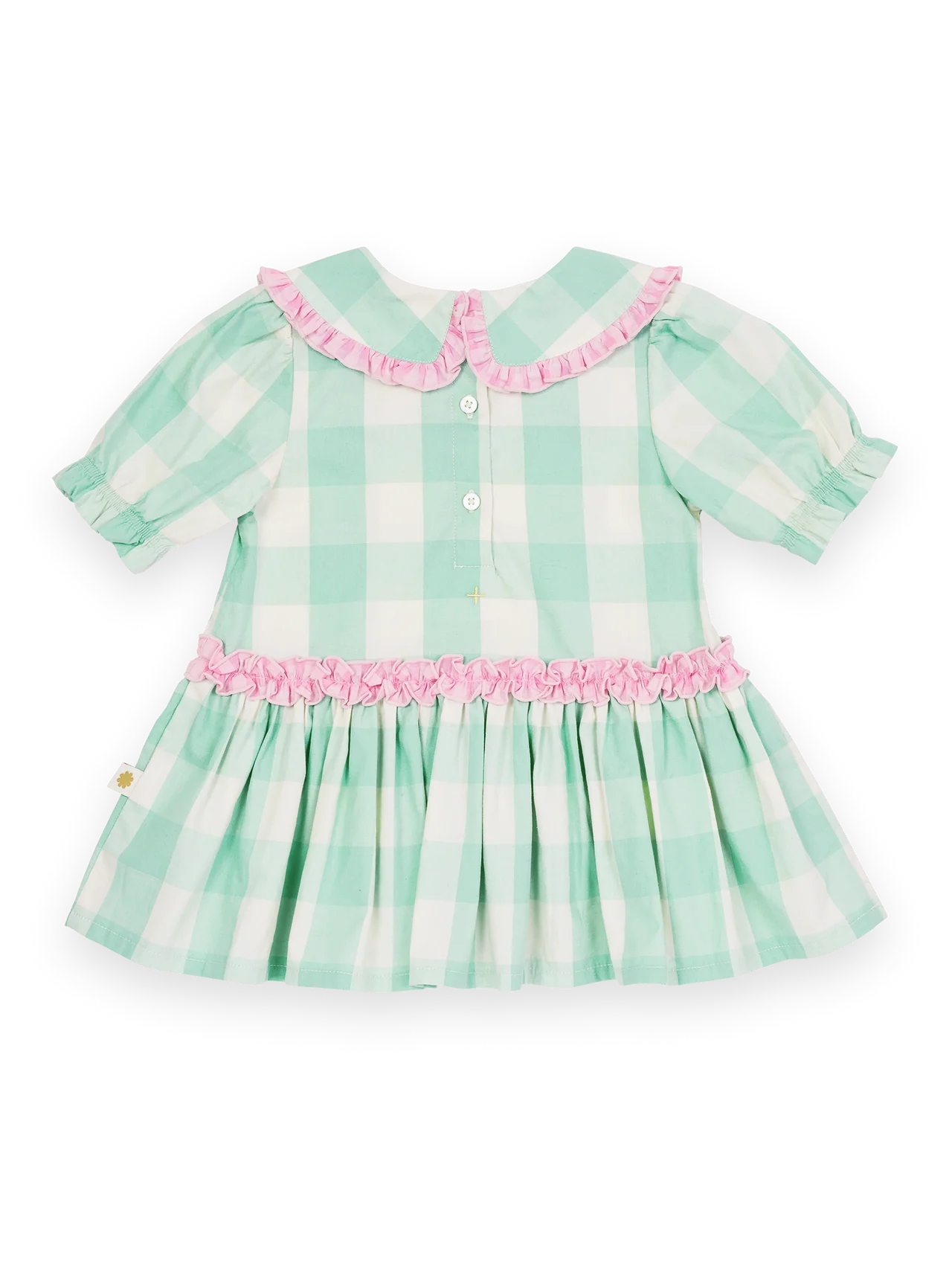 Goldie & Ace Gingham Collar Dress in Green and Pink