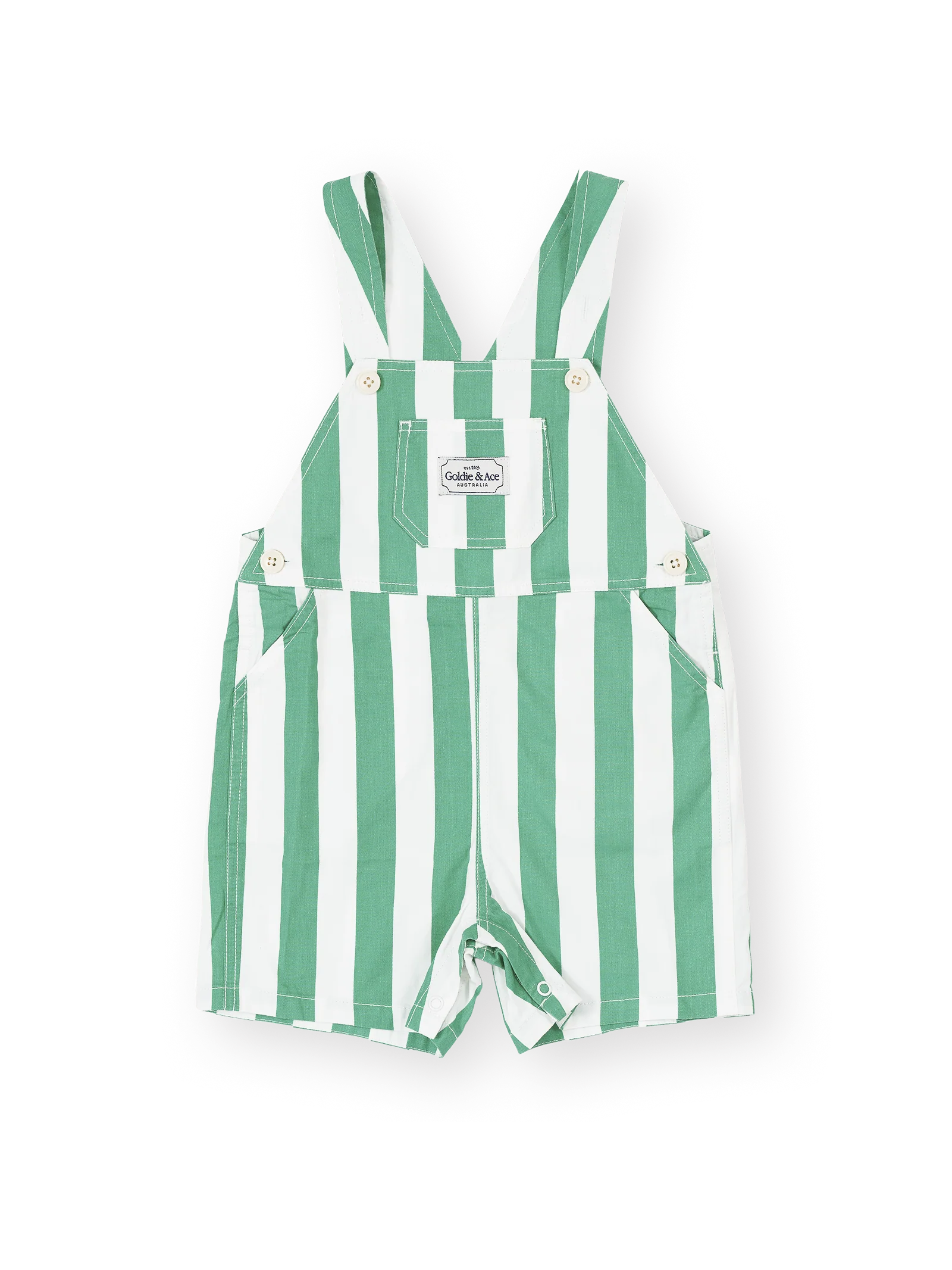 Goldie & Ace Happy Stripe Button Burton Overall