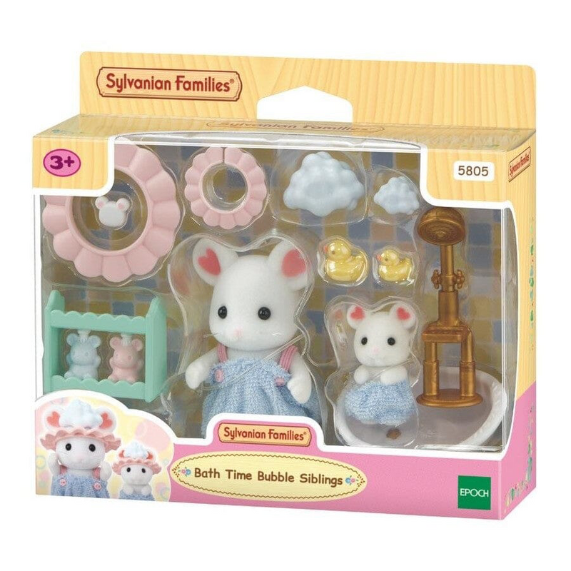 Sylvanian Families bath time bubble siblings