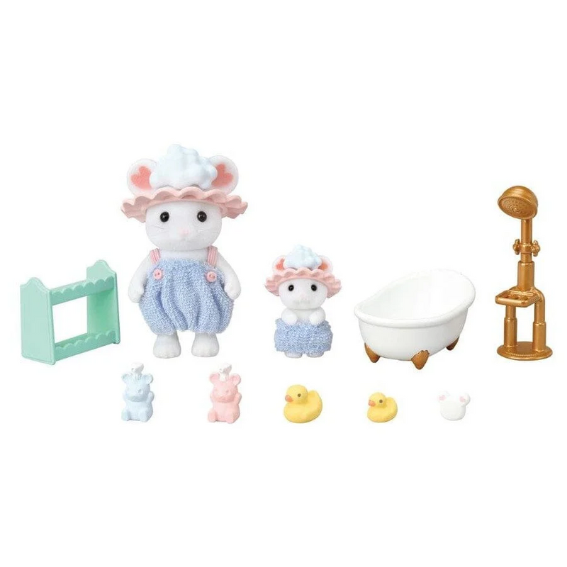 Sylvanian Families bath time bubble siblings