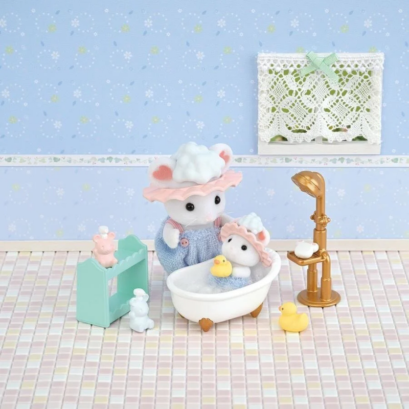 Sylvanian Families bath time bubble siblings
