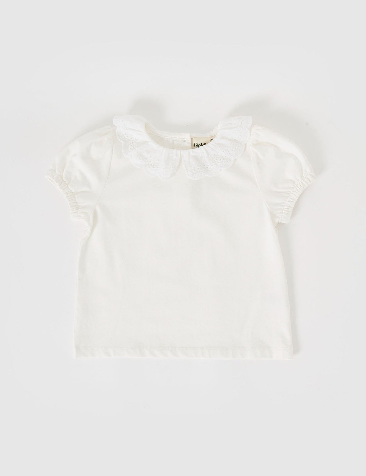 Goldie + ace Laura puff short sleeve collar top in white