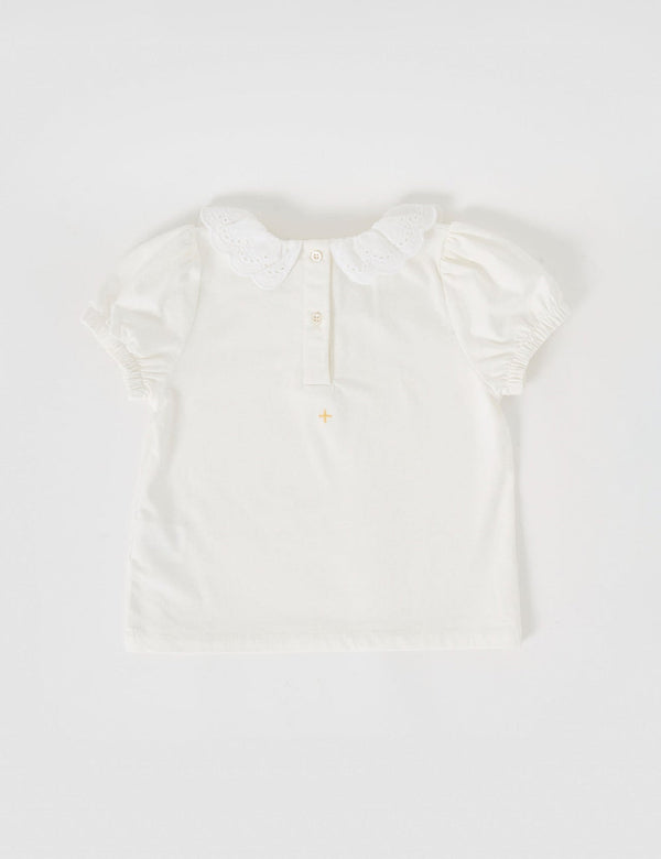 Goldie + ace Laura puff sleeve collar top in white