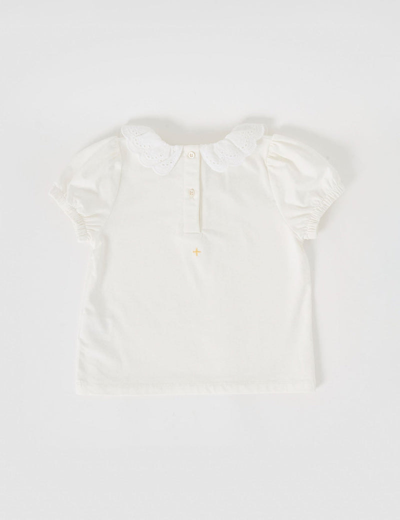 Goldie + ace Laura puff sleeve collar top in white