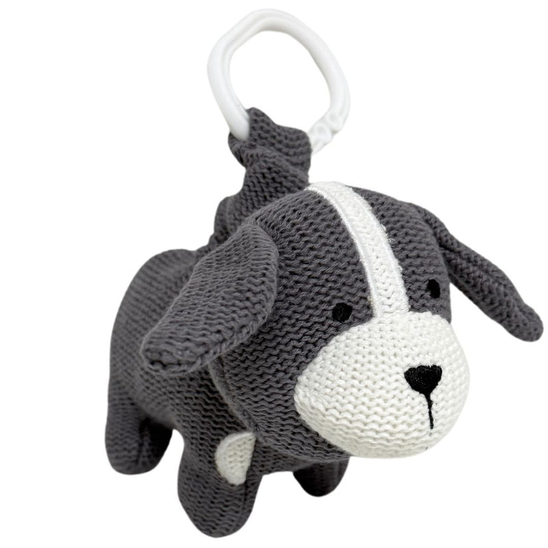 es kids knitted dog pram toy 16cm