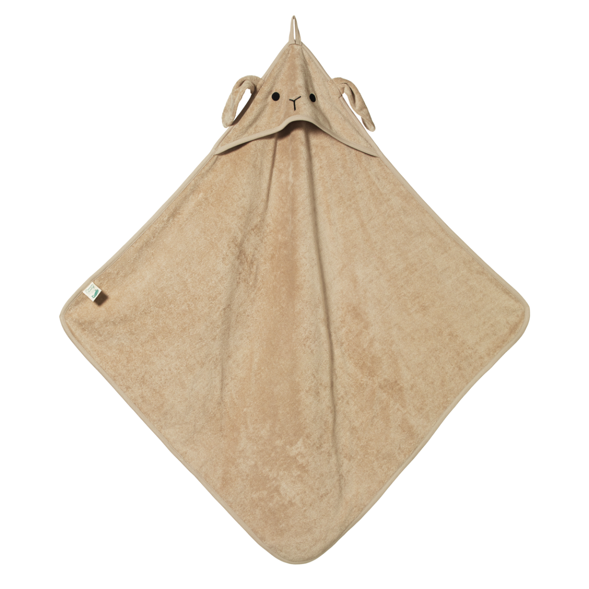 Nature Baby Hooded stretch bath towel in brown bunny embroidery