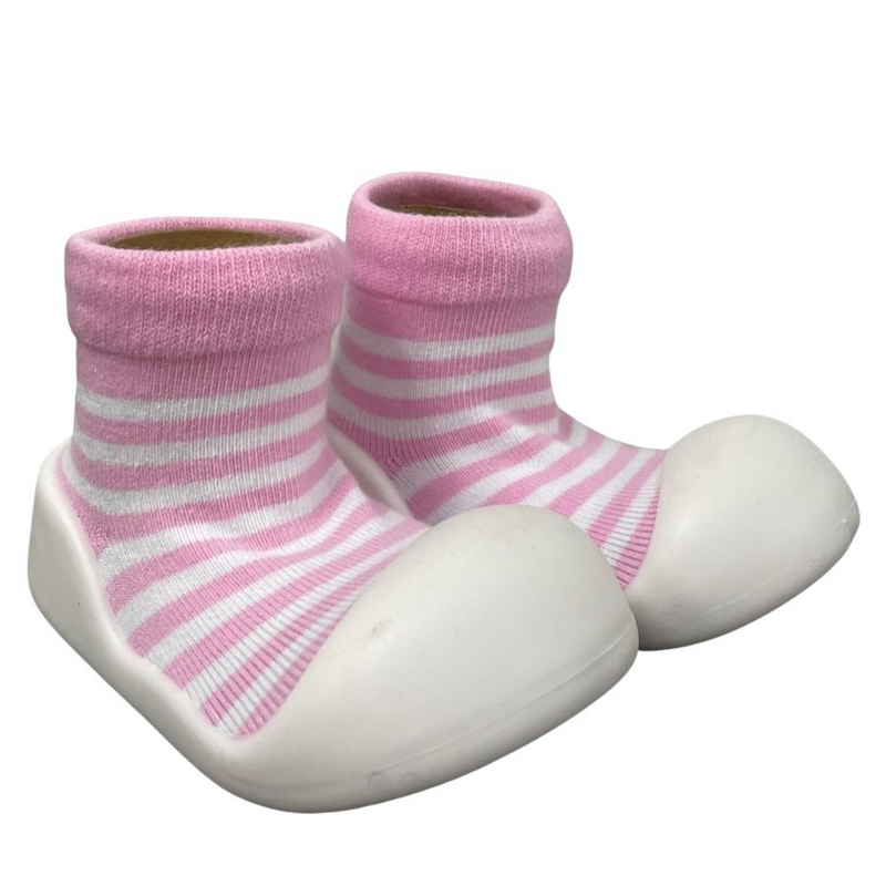 ES Kids Rubber Soled Socks - pink stripe