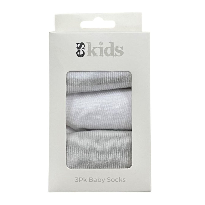 es kids baby socks boxed 3 pk Grey stripe