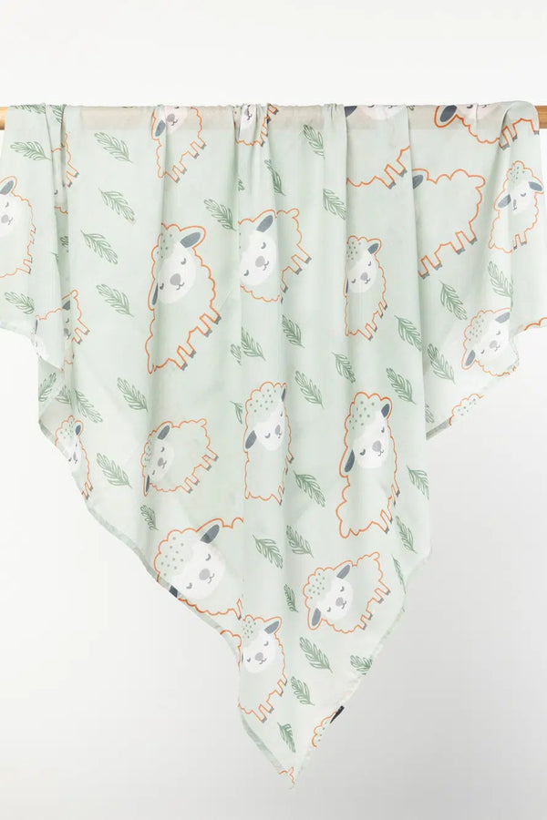 Indus Pure Cotton Swaddle in Wandering Lamb