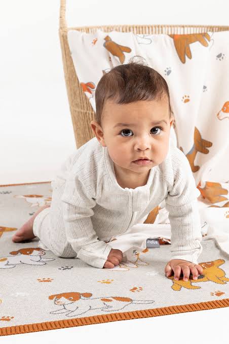 Indus Pure Cotton Swaddle in Playful Puppies