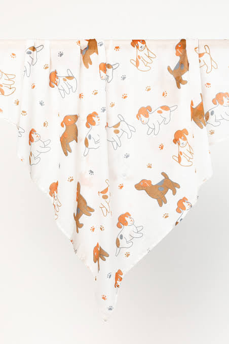 Indus Pure Cotton Swaddle in Playful Puppies