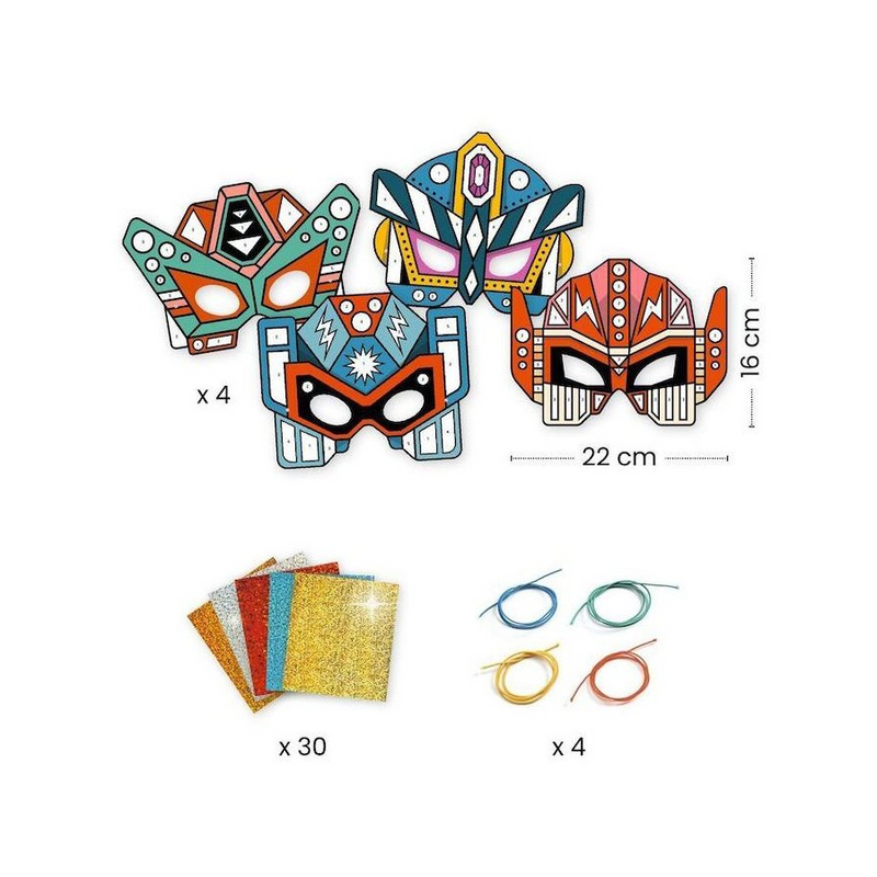 Djeco Do It Yourself Super Robots Masks (Metallic Stickers)