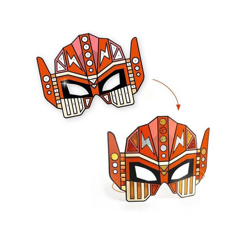 Djeco Do It Yourself Super Robots Masks (Metallic Stickers)