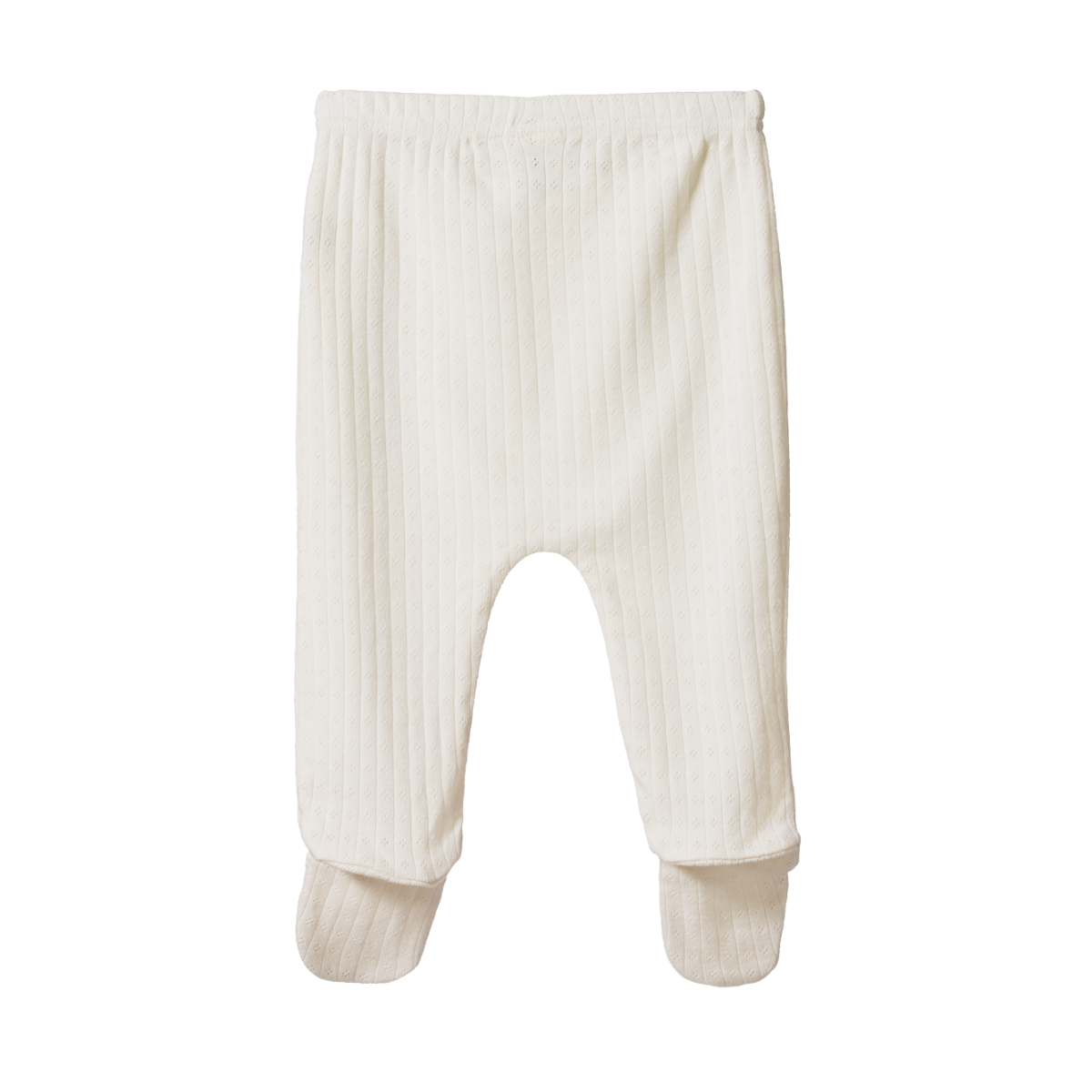 Nature baby footed rompers pointelle in Natural