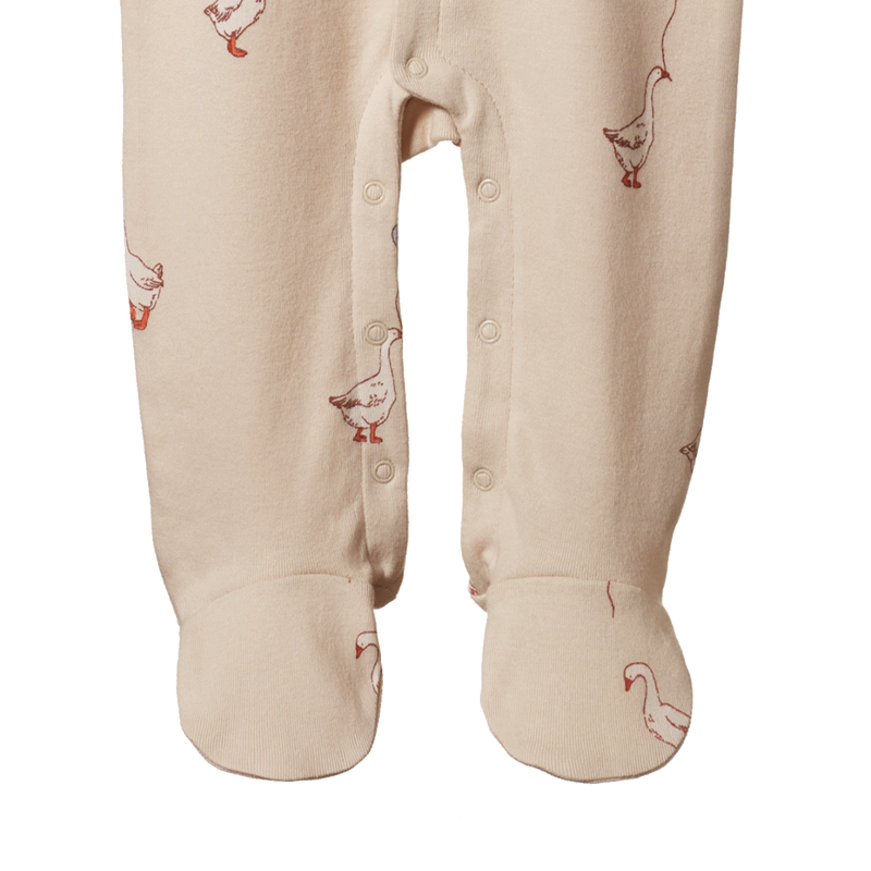 Nature Baby Stretch & Grow suit in Goose lullaby print