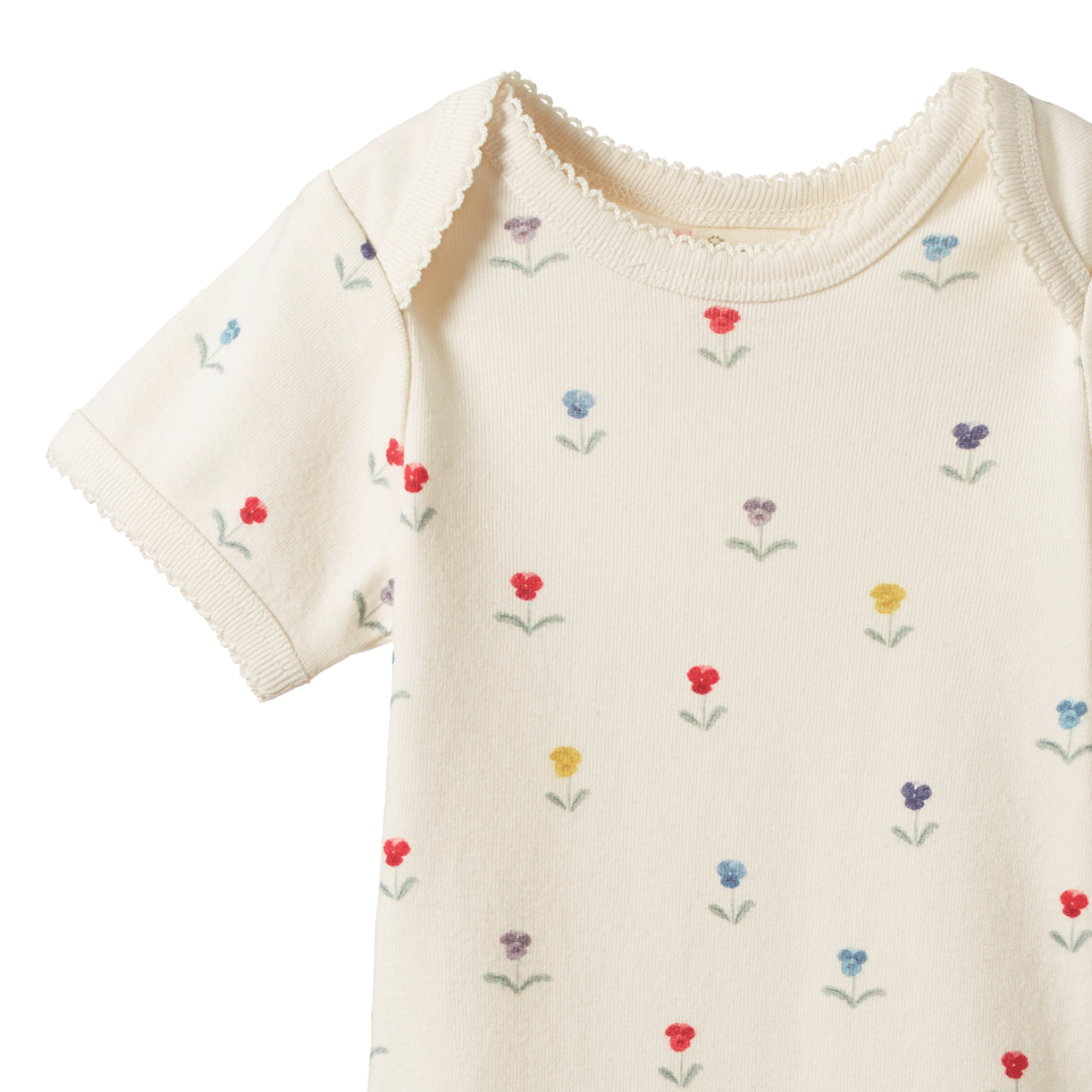 Nature Baby Short Sleeve Bodysuit in Delphine print