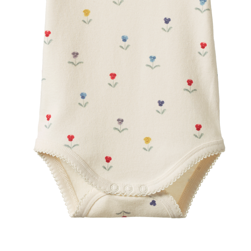 Nature Baby Short Sleeve Bodysuit in Delphine print