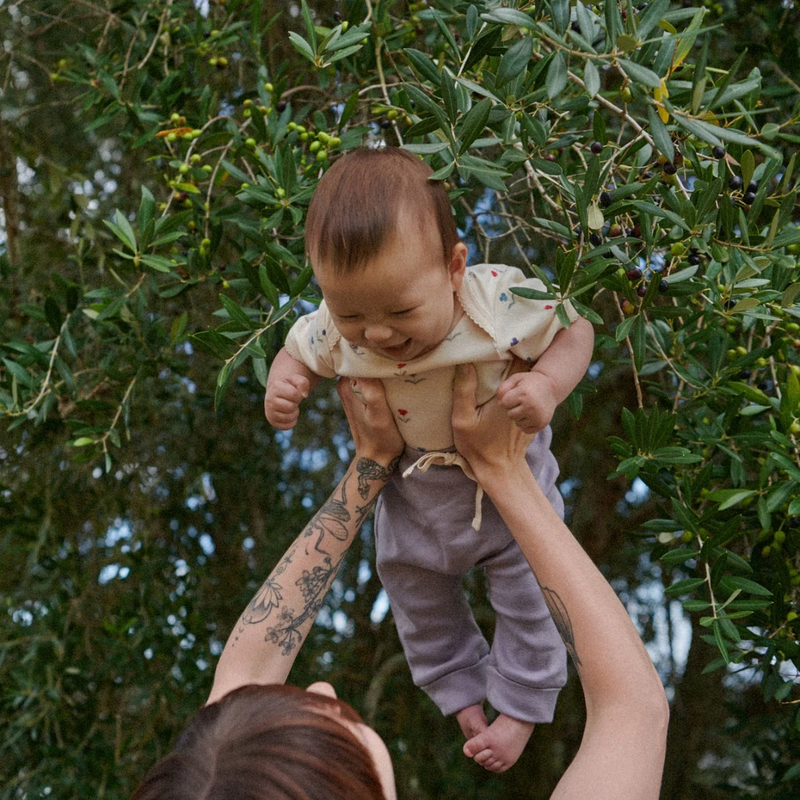 Nature Baby Short Sleeve Bodysuit in Delphine print