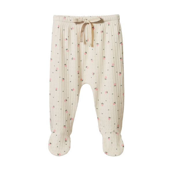 Nature baby footed rompers pointelle in Posey Blossom Print