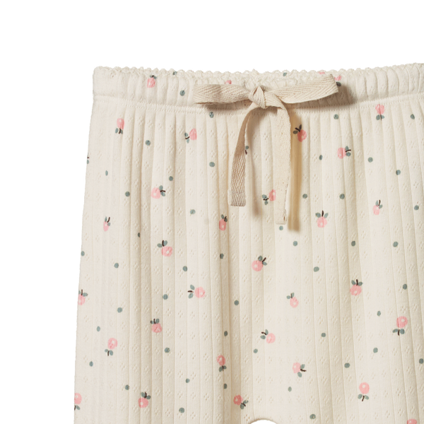 Nature baby footed rompers pointelle in Posey Blossom Print