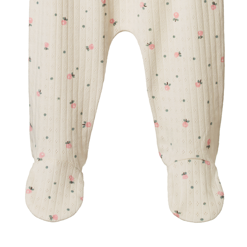Nature baby footed rompers pointelle in Posey Blossom Print