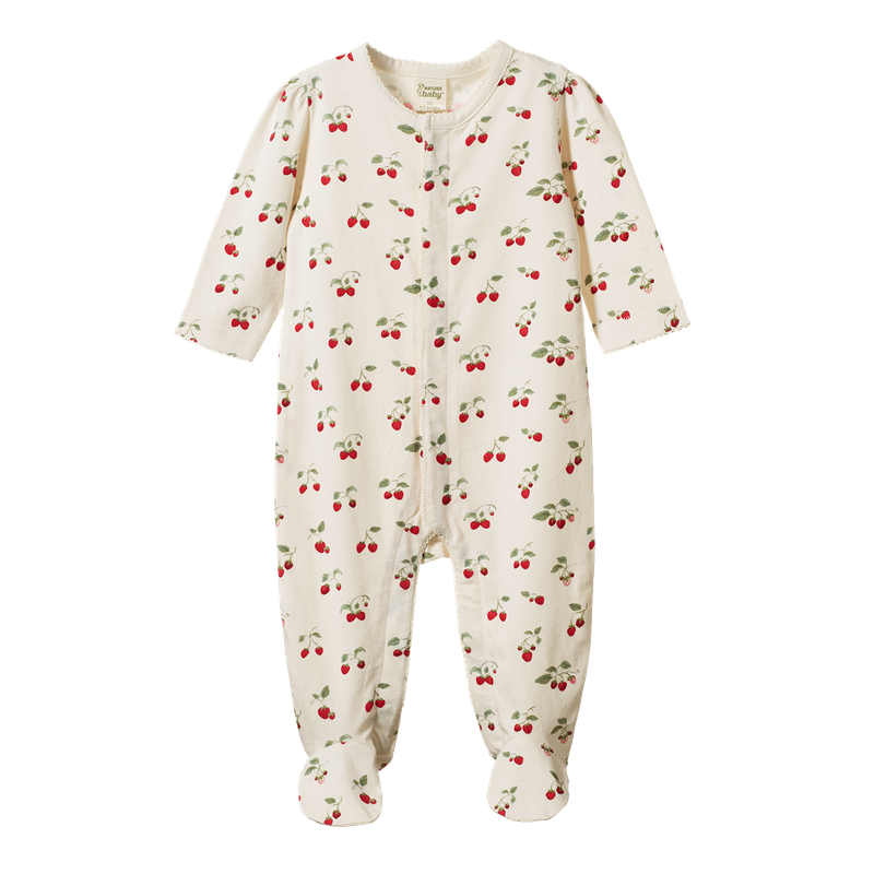 Nature baby Lucy suit in strawberry blush print