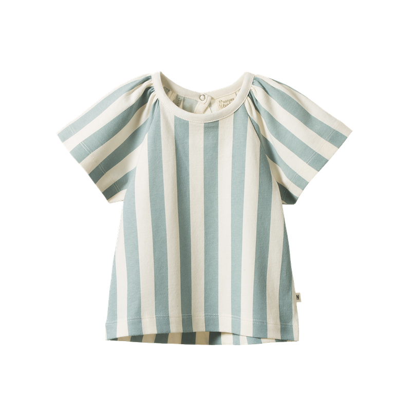 Nature Baby Faye Tee in star dew stripe