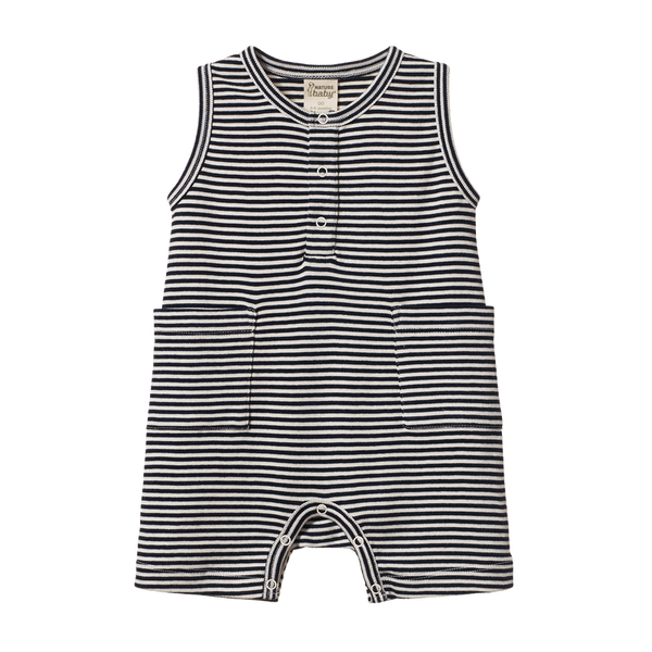 Nature Baby Camper suit in navy stripe