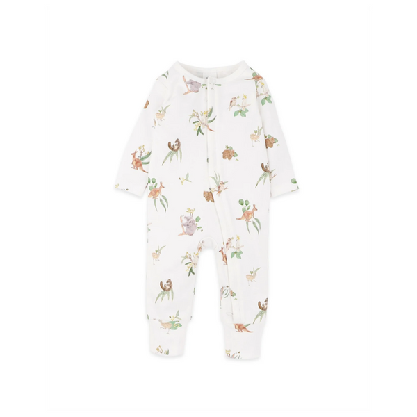 Bebe Australiana organic long sleeve zipsuit