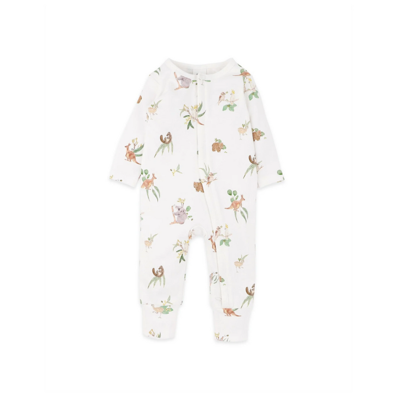 Bebe Australiana organic long sleeve zipsuit