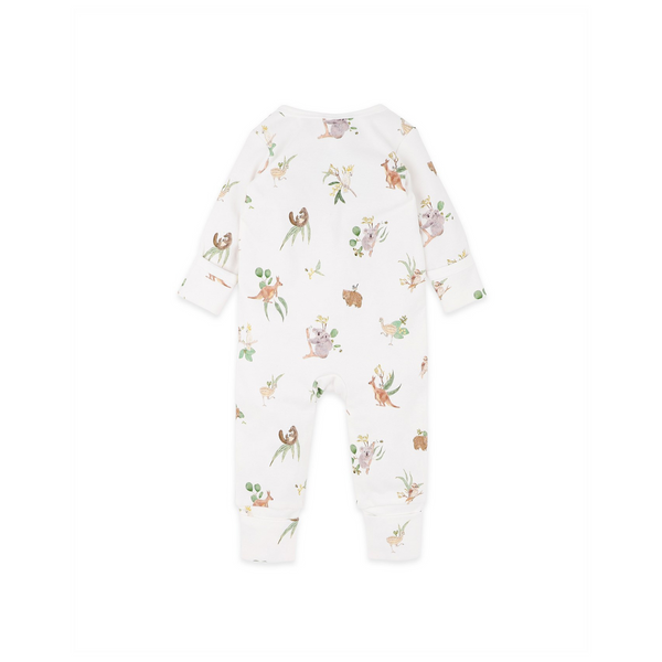 Bebe Australiana organic long sleeve zipsuit