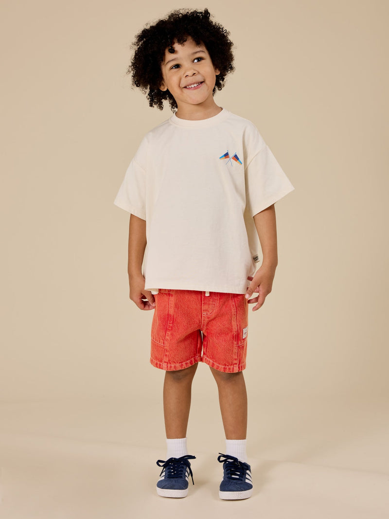 Goldie & Ace Noah denim pocket shorts apple red