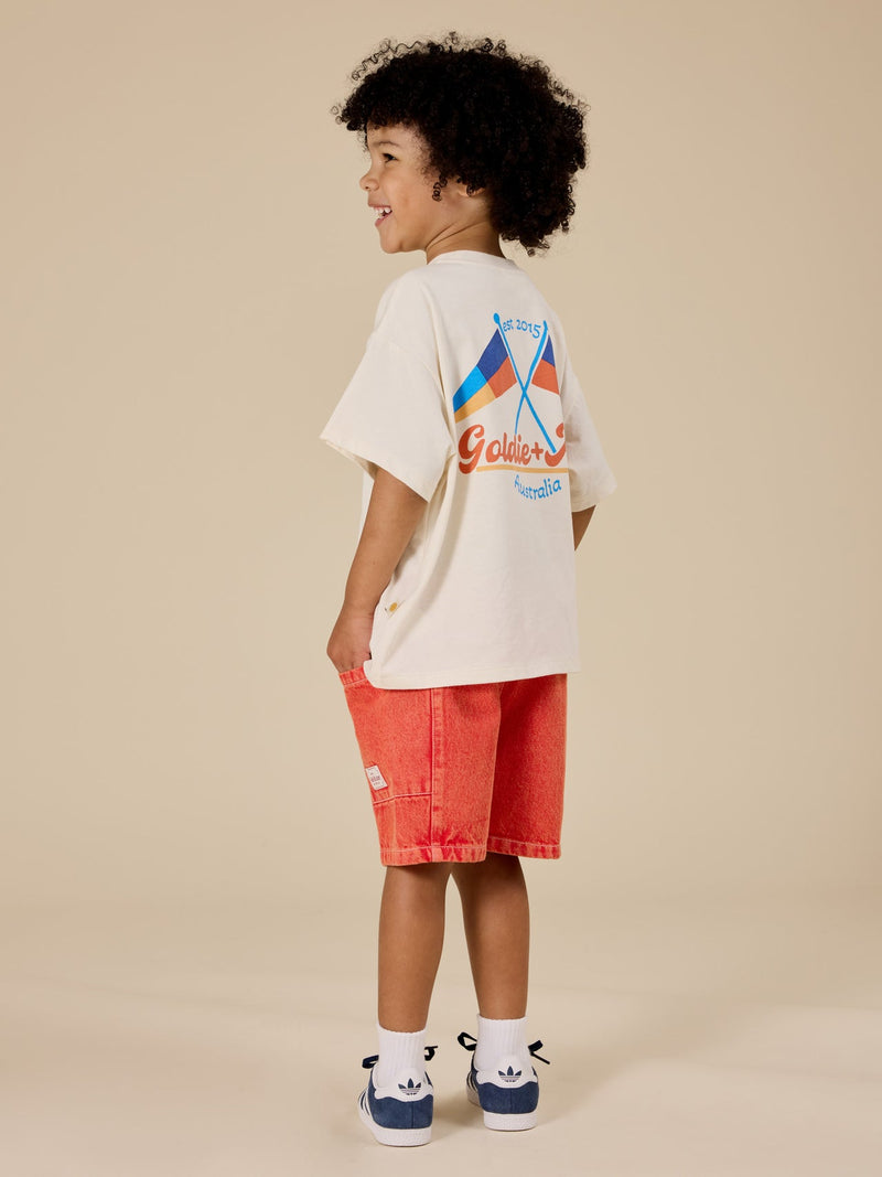 Goldie & Ace Noah denim pocket shorts apple red