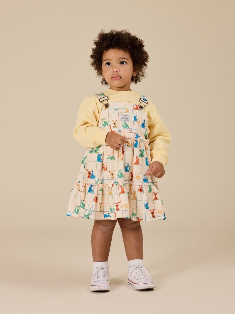 Goldie & Ace hopscotch Tully tiered pinafore dress