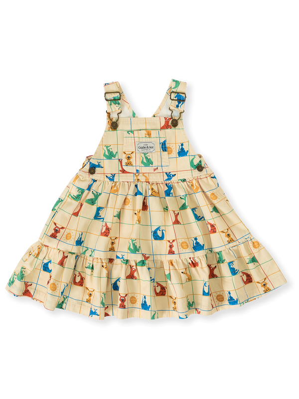 Goldie & Ace hopscotch Tully tiered pinafore dress