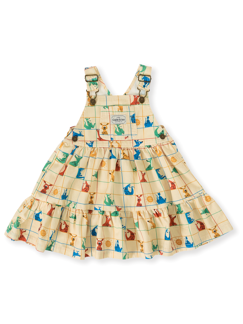 Goldie & Ace hopscotch Tully tiered pinafore dress