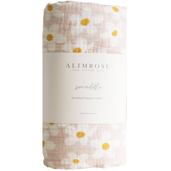 Alimrose muslin swaddle in Large Daisies
