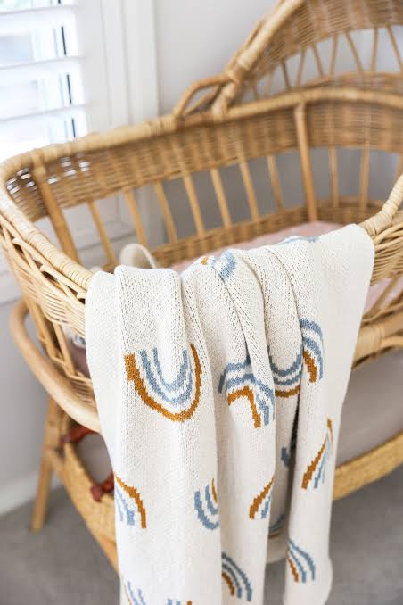 Alimrose Rainbow Baby Blanket in Blue