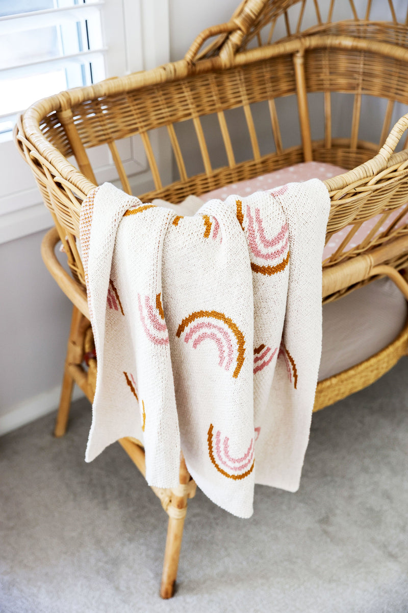 Alimrose Rainbow Baby Blanket in Pink