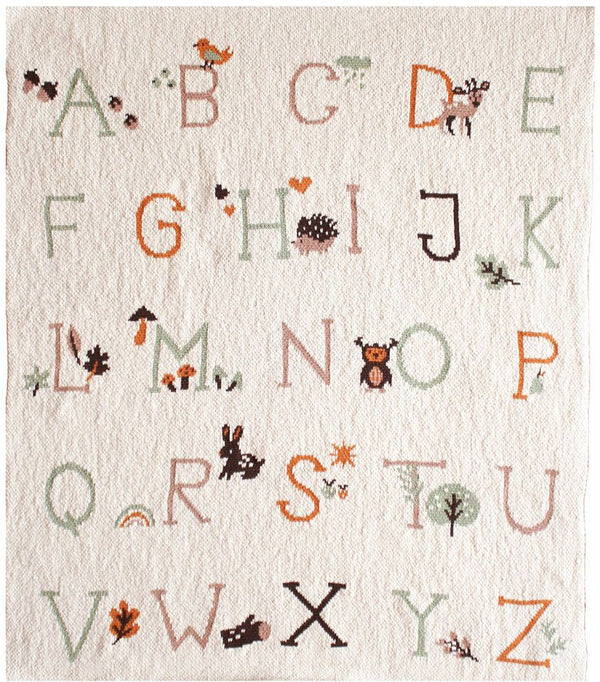 Alimrose Alphabet Baby Blanket in Natural
